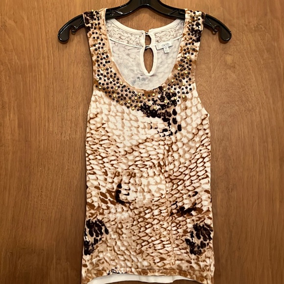 CACHE PRINT TANK TOP WITH EMBELLISHMENTS - Picture 1 of 9